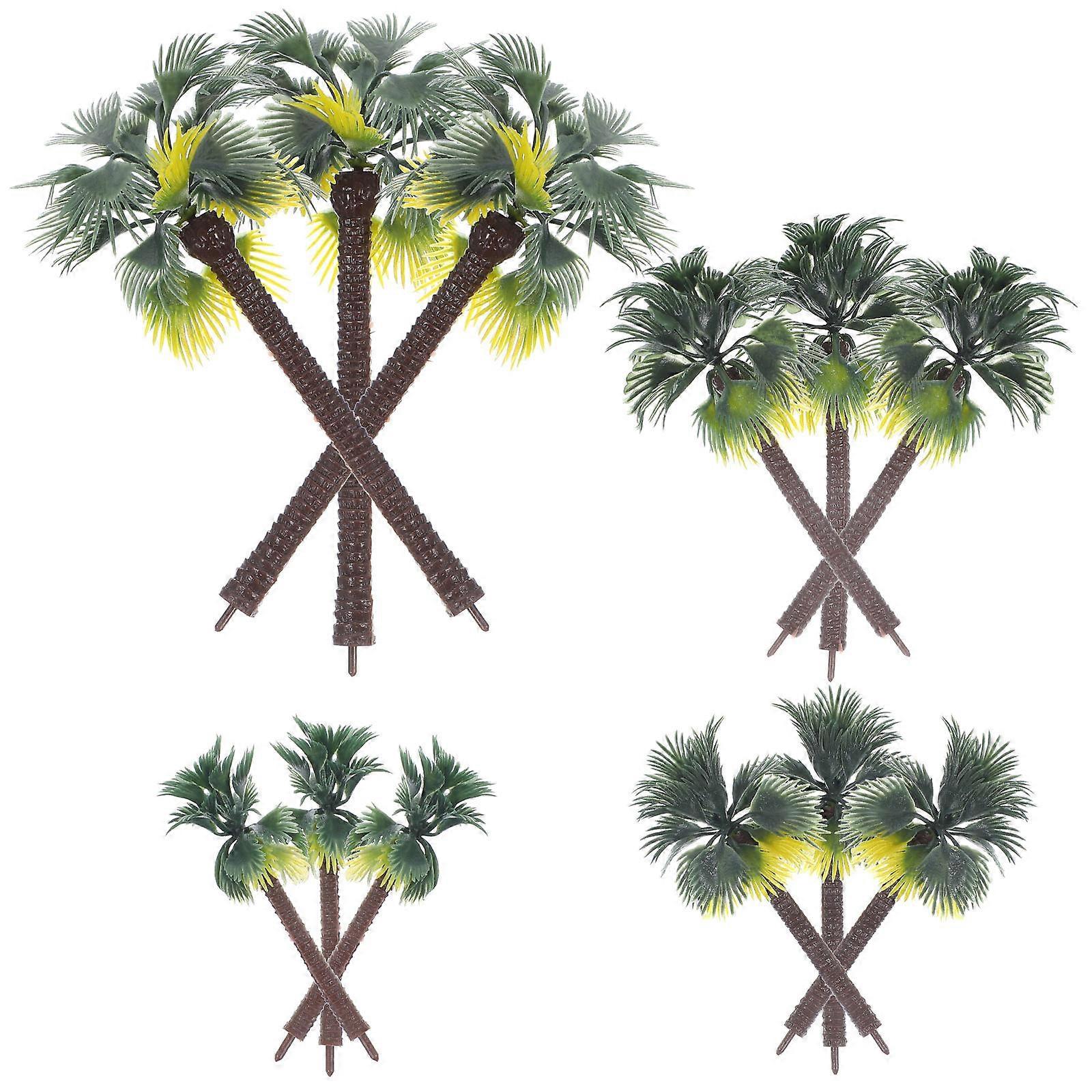 Realistic Palm Tree For Models Plastic Palm Tree Layout Design Model Landscape 12Pcs