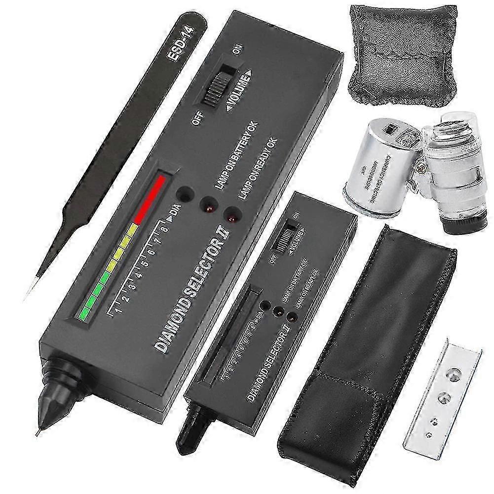 Professional Diamond Tester Pen with 60x LED Magnifying Jewelry Tool for Gemstone Testing, Diamond Detector & Portable Pen Design