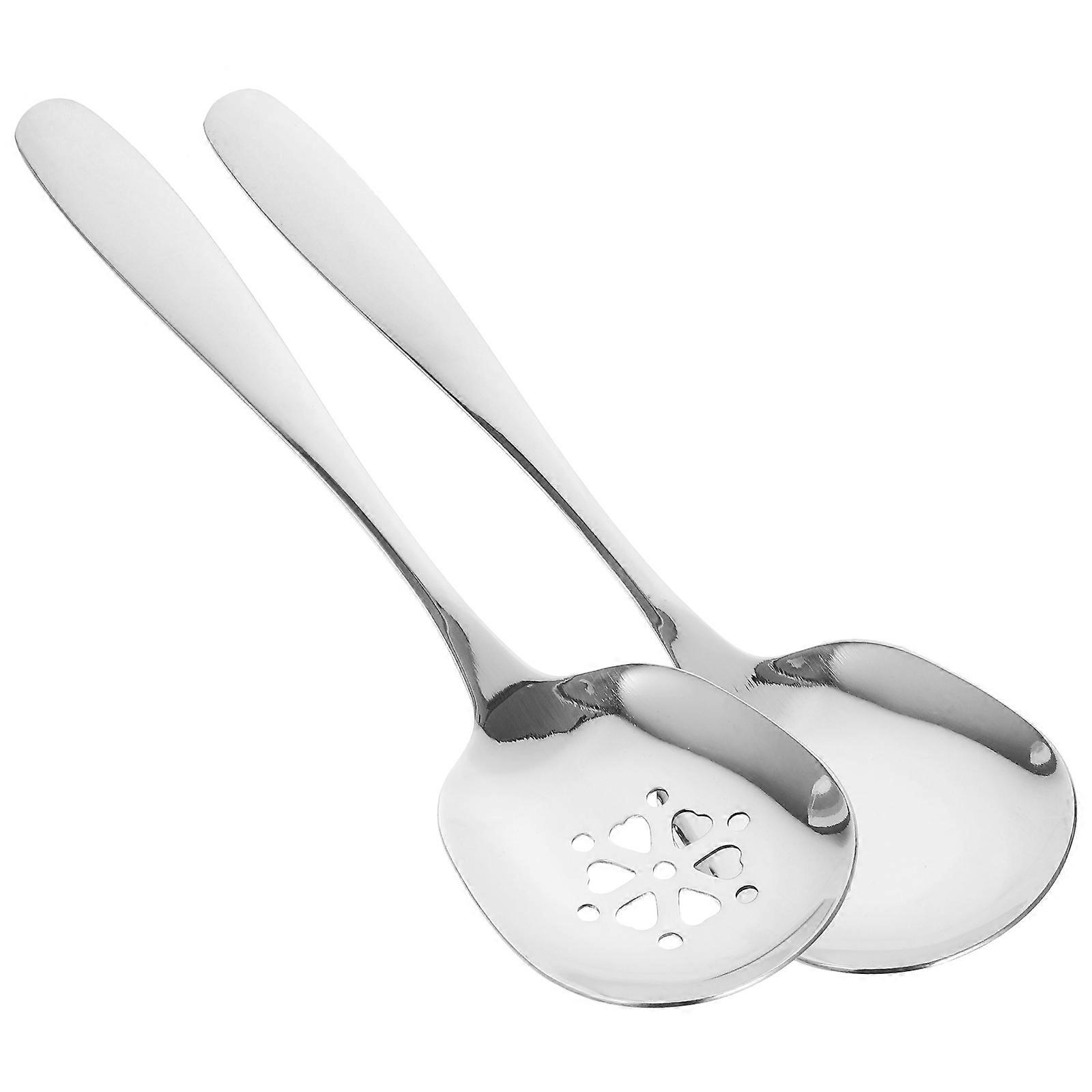 Stainless Steel Large Serving Spoon Set Thickened Slotted Design for Buffets, Restaurants & Daily Use Ergonomic Food Distribution Utensils