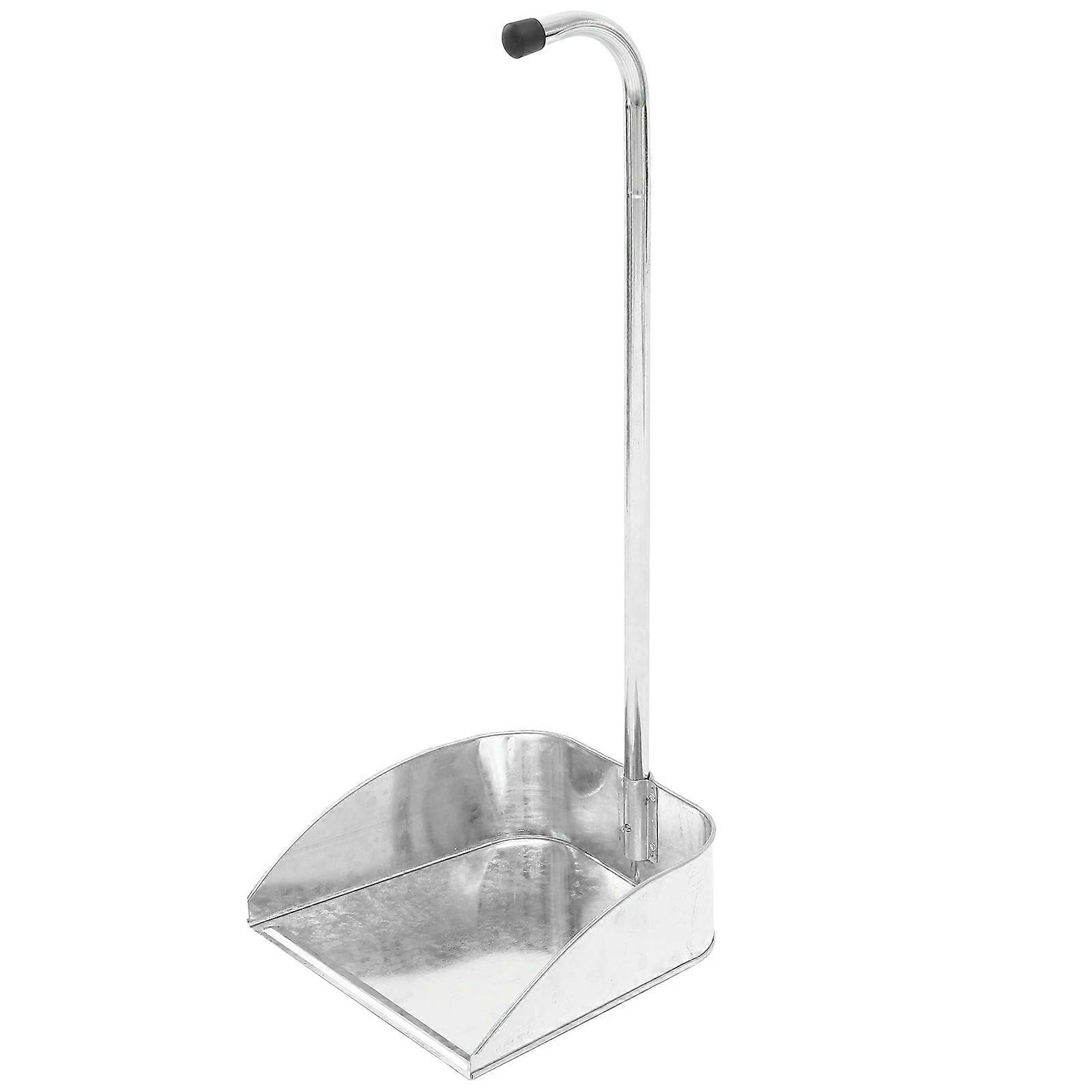 Long Handle Dustpan Galvanized Iron Pet Owners Camping 45-Degree Angle Head 1Set