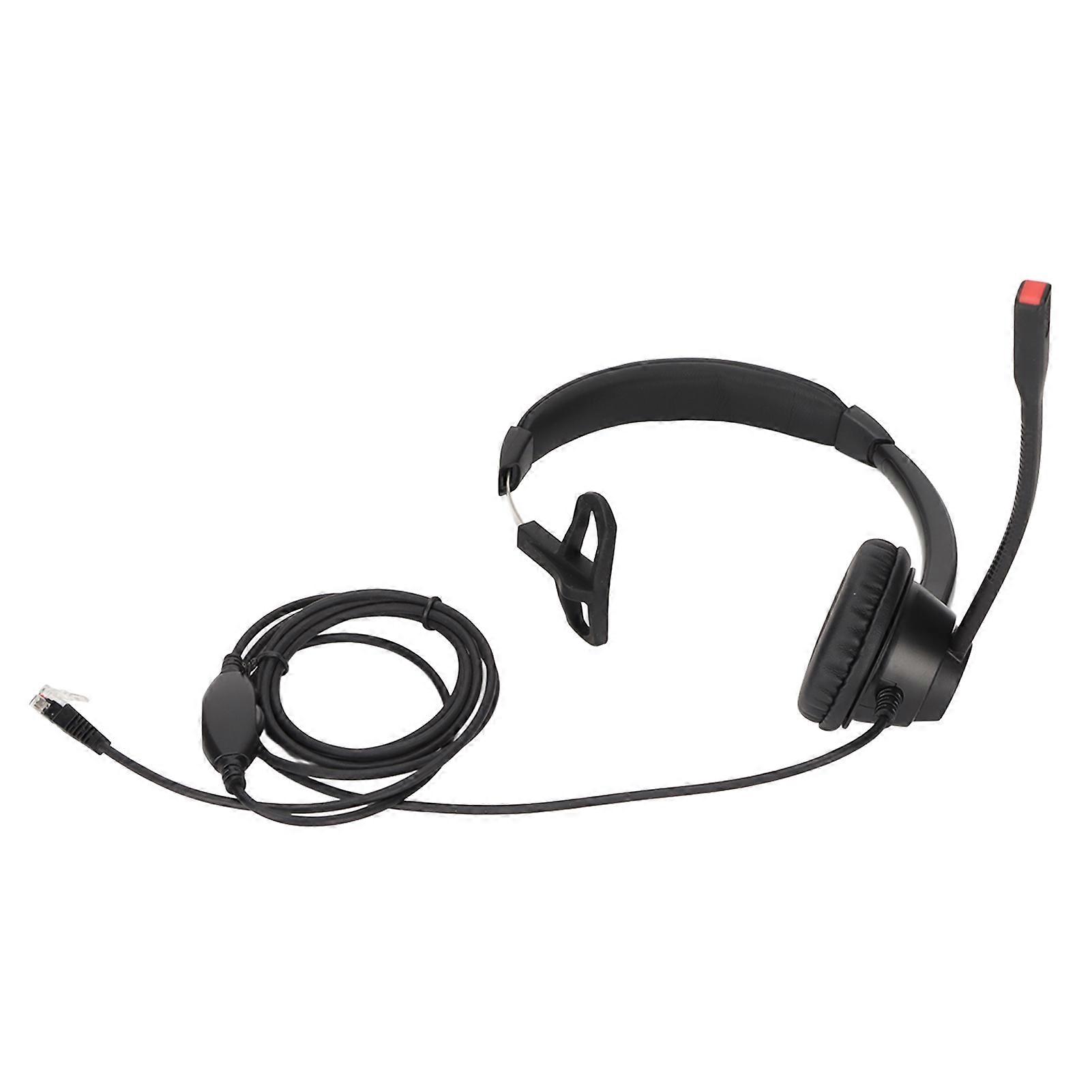 Monaural headset with volume control and noise-cancelling microphone