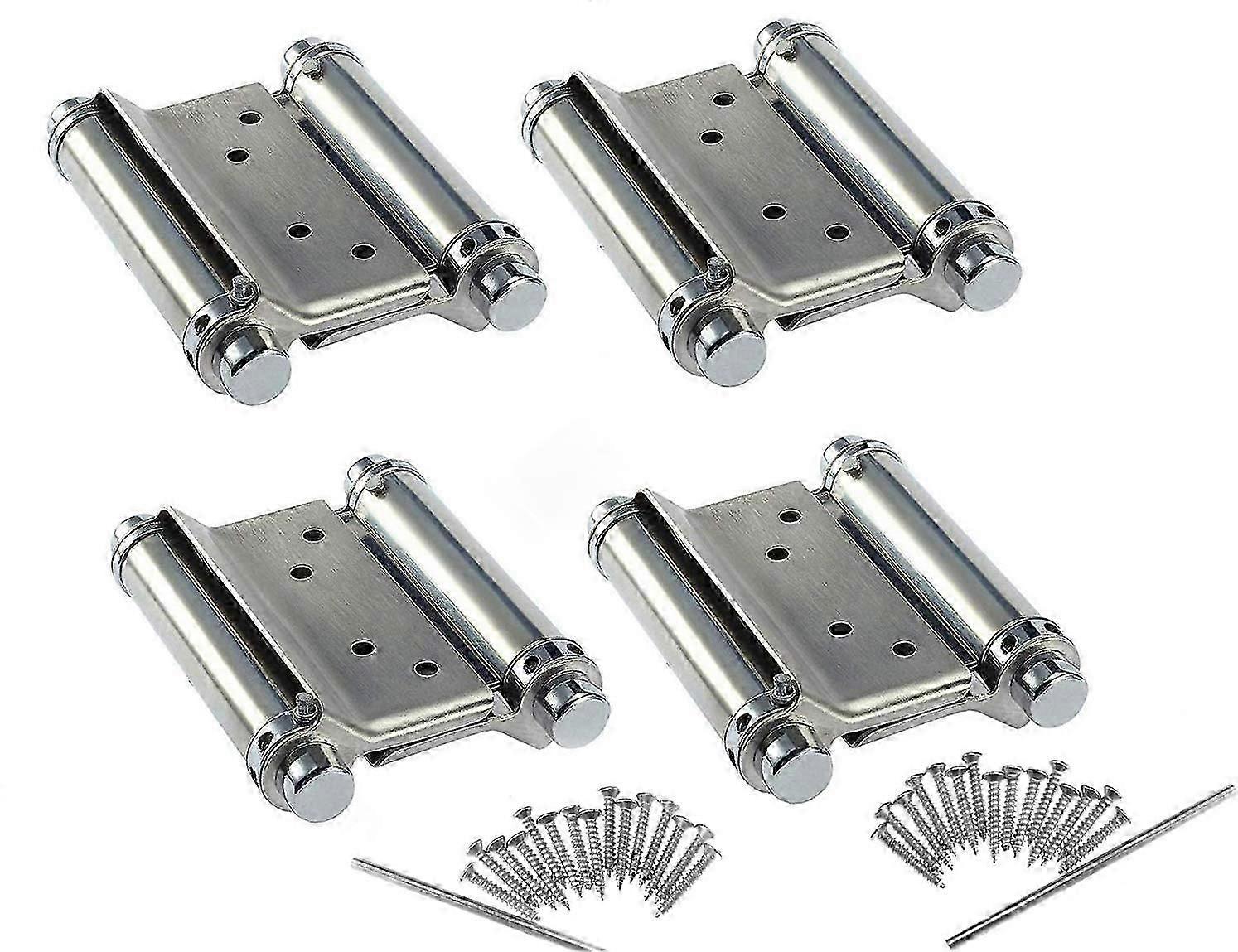 Adjustable Stainless Steel Swing Door Hinges (2 Pairs) - Smooth Operation and Self-Close Feature