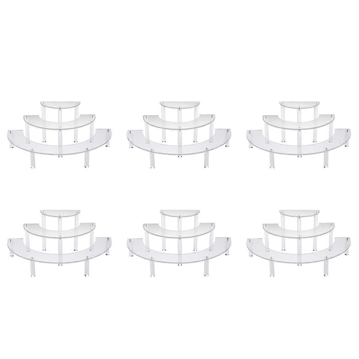 6X Transparent Removable Acrylic Cake Display Stand for Party Round Cupcake Holder Bakeware Wedding