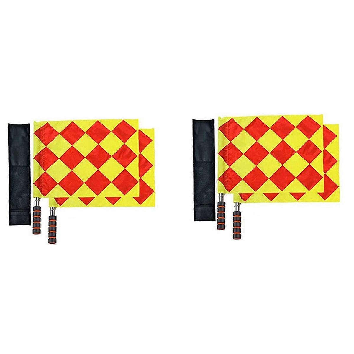 2X Football Soccer Referee Flags Football Judge Linesman Sideline Fair Play Sports Match Flags Refer