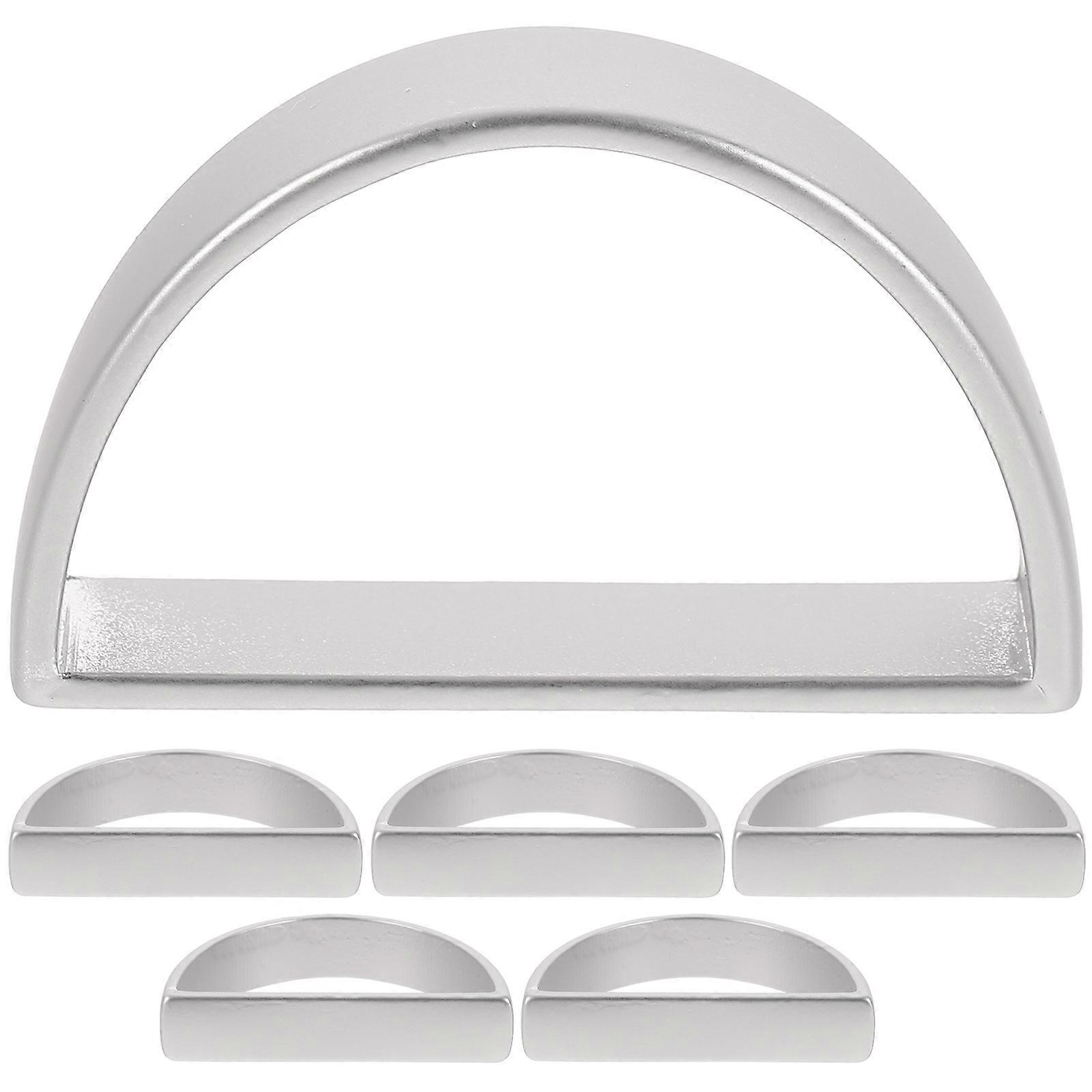 Simple Napkin Rings D Shape Zinc Alloy Table Decoration for Family Gathering 6Pcs