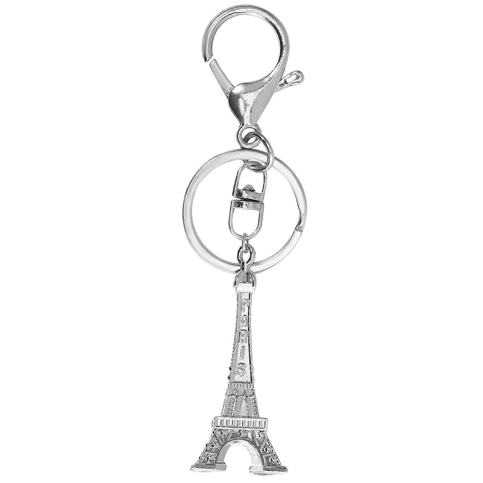 Keychain Mini Handbag Pendant Eiffel Tower-shaped Daily Use Silver 1Pcs Practical Key Management