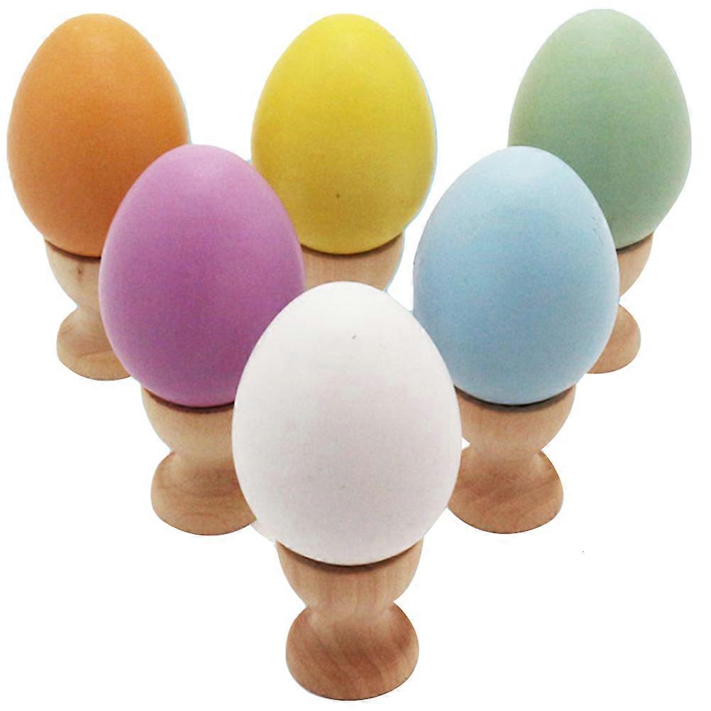 Eggs Toy Unfinished Faux Eggs With Holder For Kitchen Use 1 Set