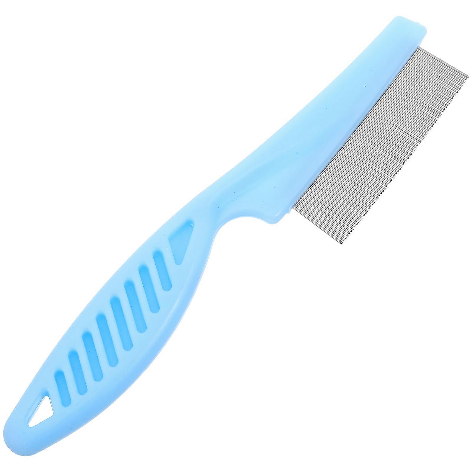 Cat Deshedding Comb Pet Grooming Tool For Dogs And Cats Fine Tooth Comb Sky-Blue Color 1Pack