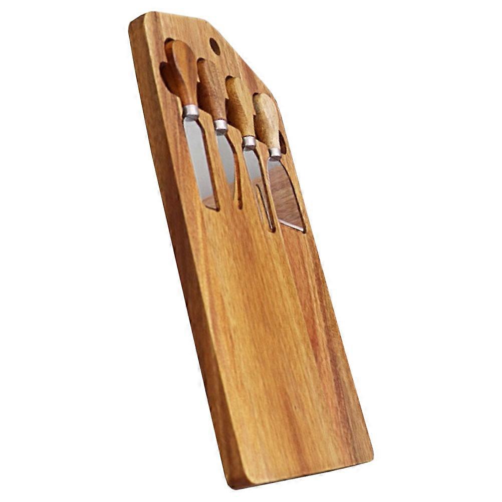 Cheese Board Set Food Cutting Board Hanging Hole Fruits Meat Cutting Board with Cheese Tools for Home Kitchen 36.00X23.50X2.00CM Anti-Cracking 1Set