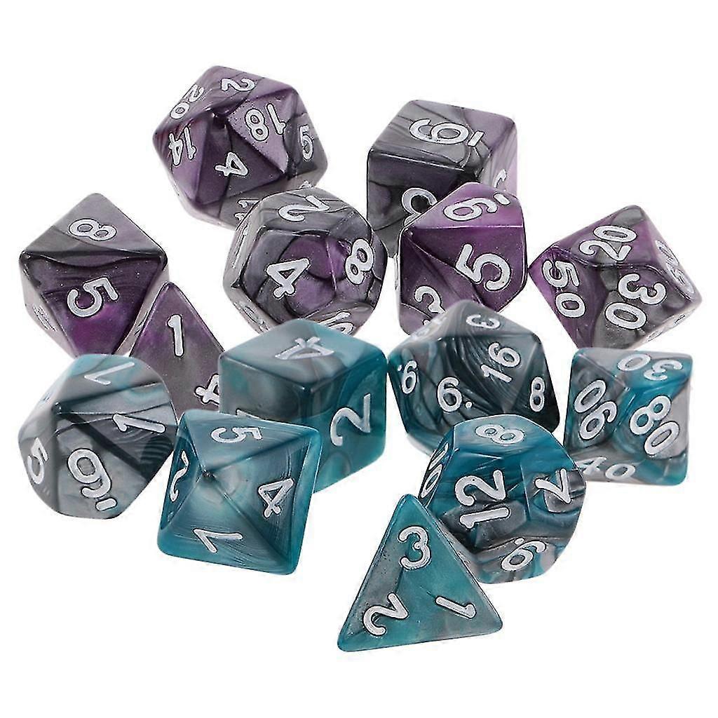 14pcs Two Colors Polyhedral Dices 16mm for Table Games