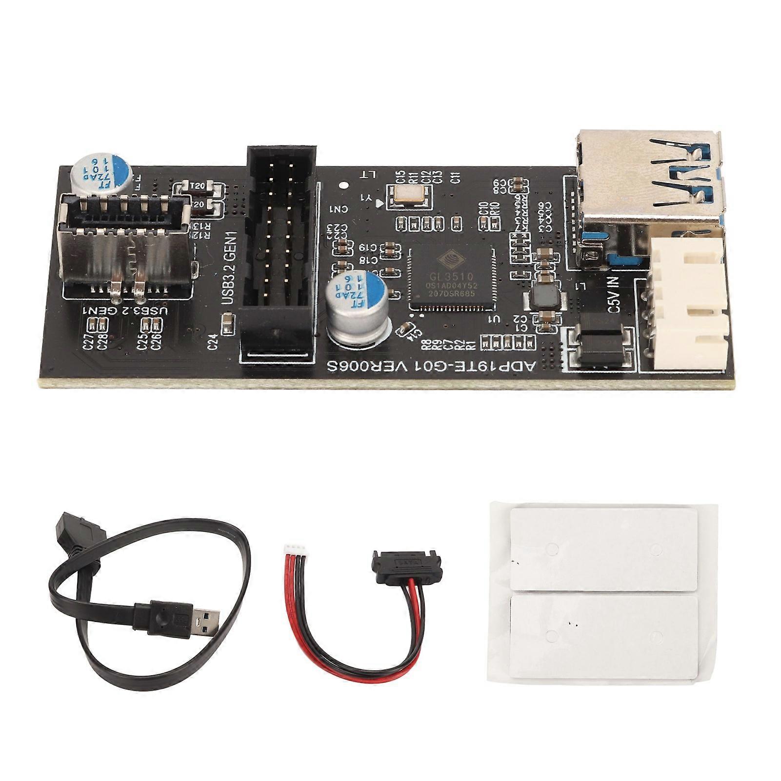 USB 3.2 Gen1 to 19-pin Type E 5Gbps Adapter Card, USB 3.0 to 19-pin Expansion Card for Windows 7, 8, 10 and 11 for Linux