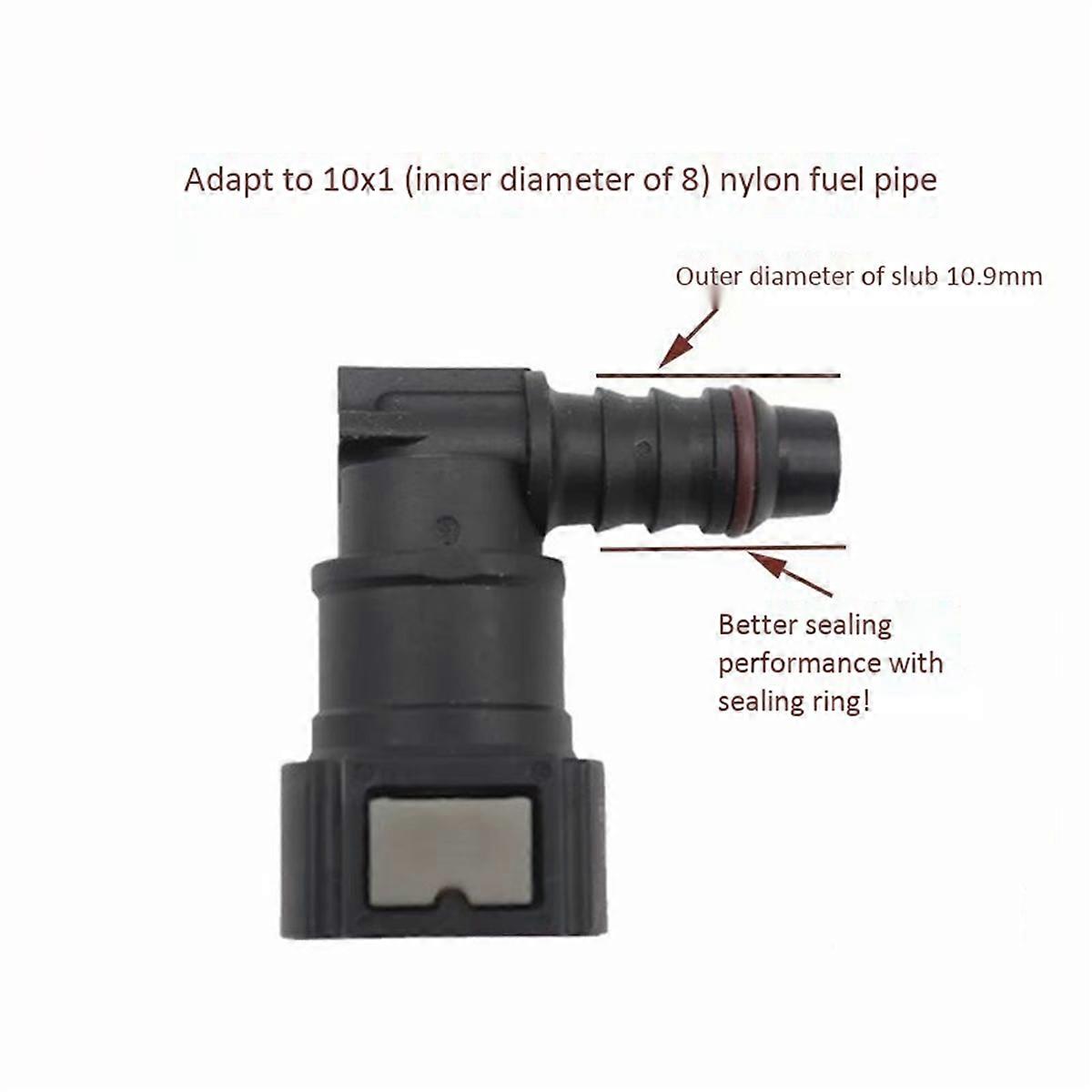 9.89 ID8 Curved Fuel Line Quick Connector, Fuel Quick Connector