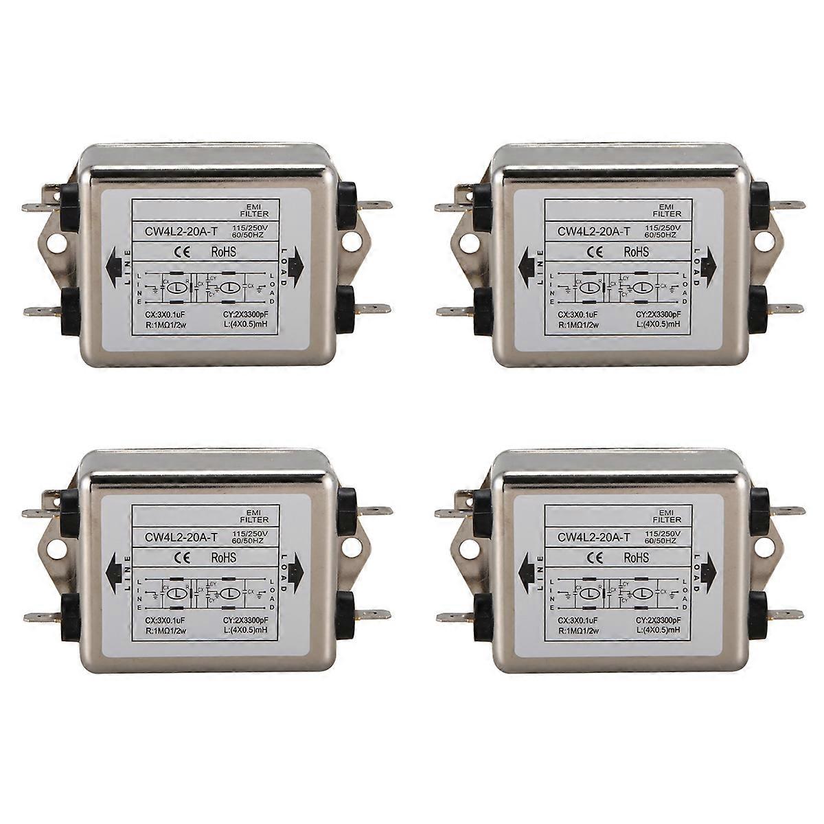 4X Power Filter CW4L2-20A-T Single Phase AC 115V / 250V 20A 50/60HZ