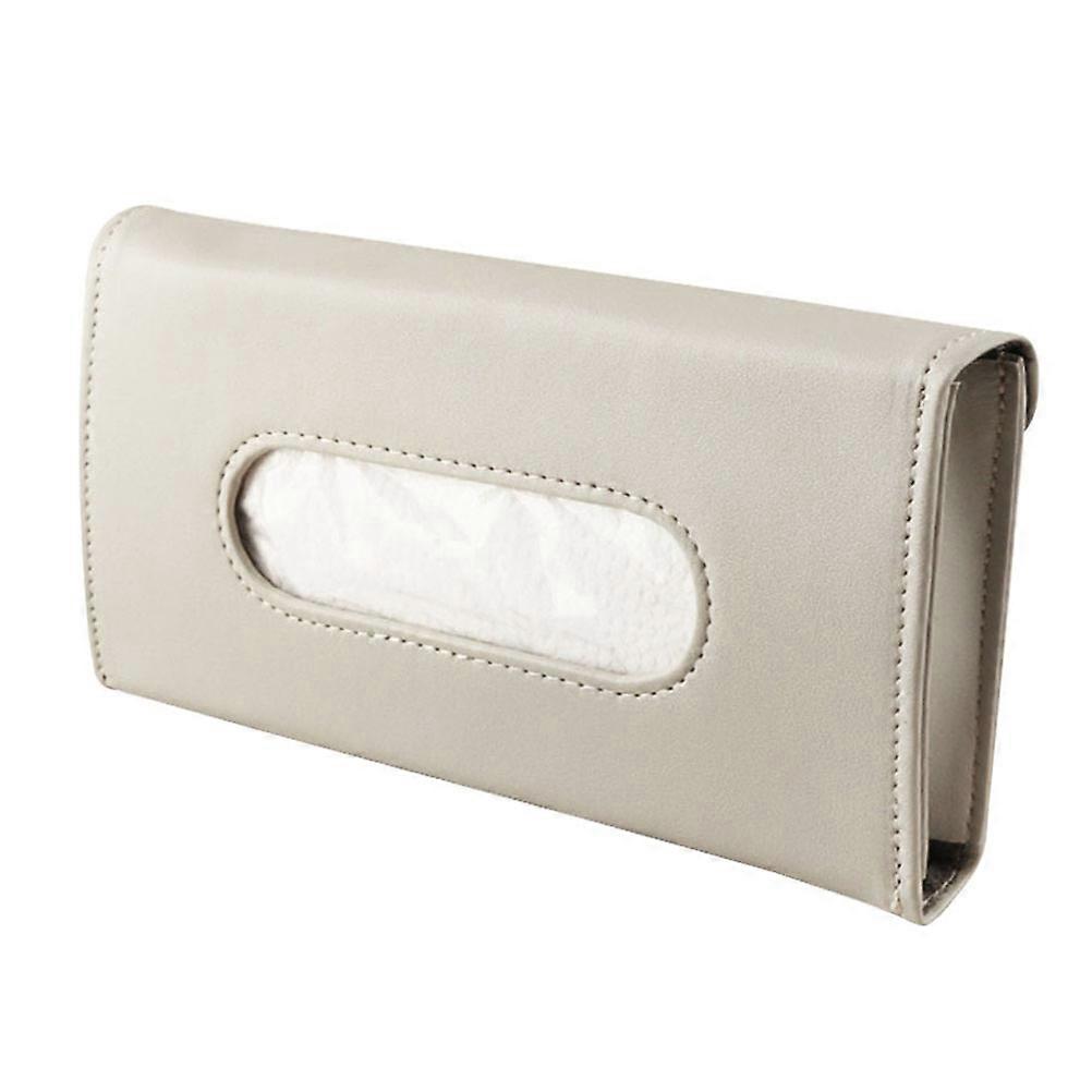 Car Tissues Boxes Tissue Holder Box Beige 23x4x12.5cm Car Use 1Pack