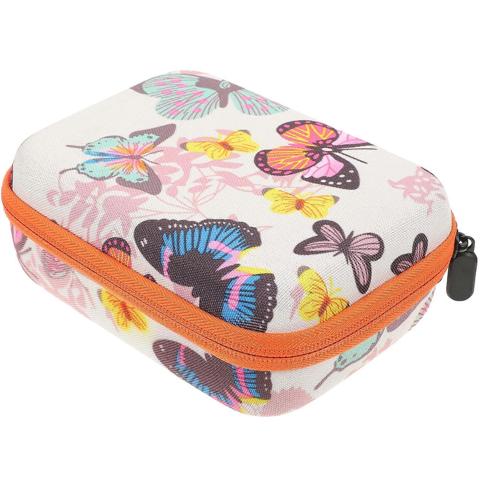 Kids Camera Organiser Rectangular Mini Case Compatible With Digital Toy Cameras 17.00X13.00X7.00cm Orange Outdoor Travel 1Pcs