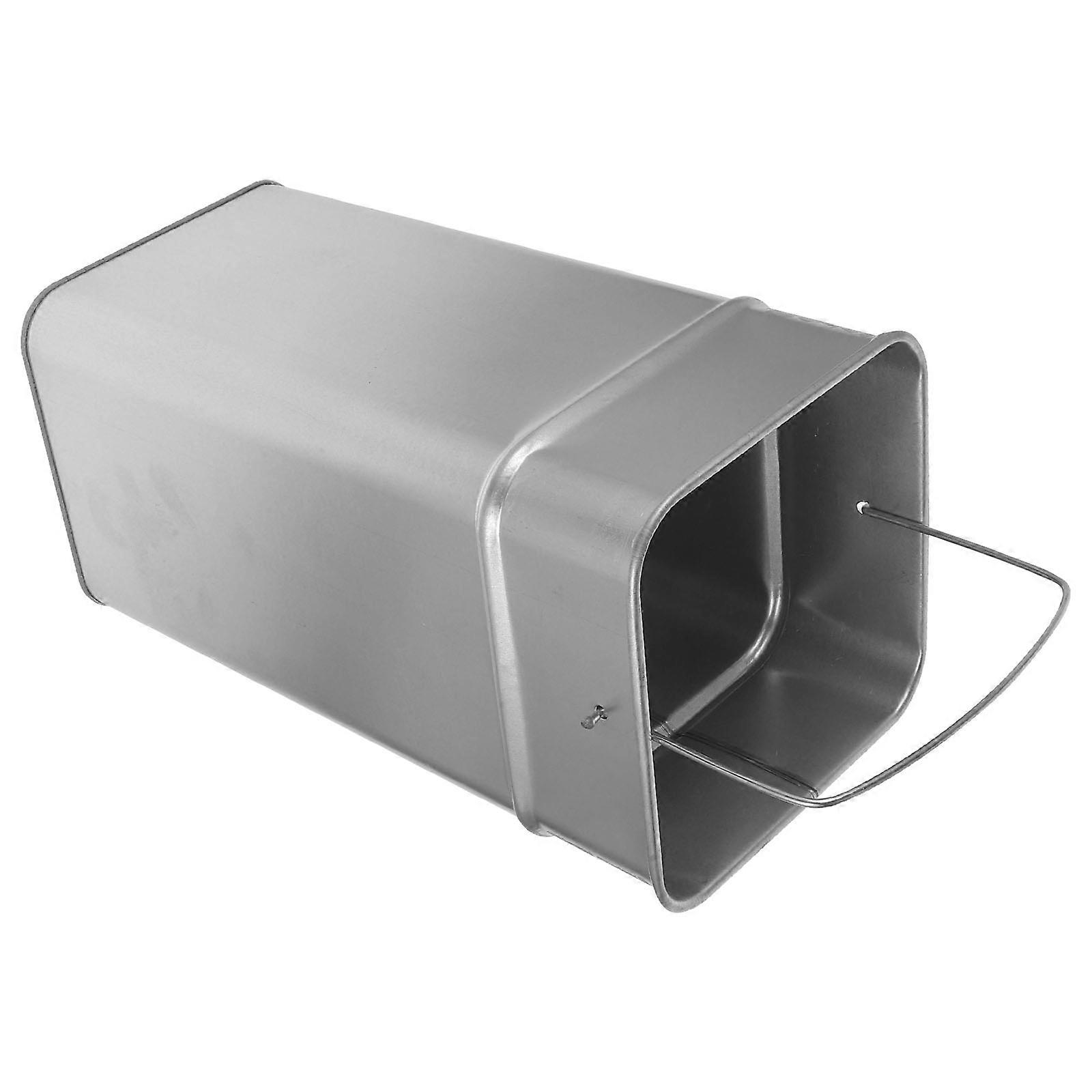 Galvanized Metal Trash Bin with Handle for Outdoor, Garden, Park and Kitchen Use Multipurpose Waste Container for Easy Disposal