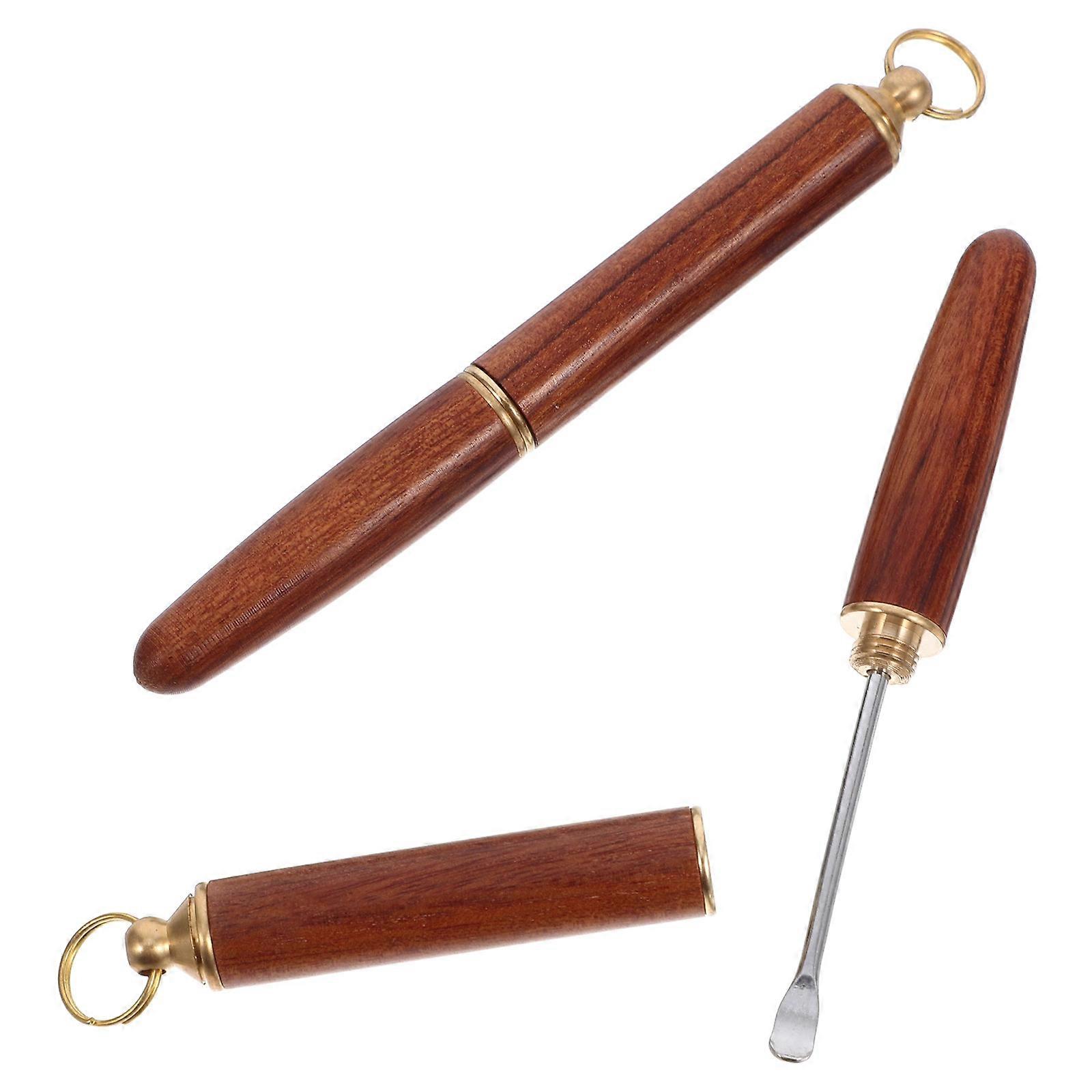 Ear Spoon Ear Cleaning Daily Use Light Brown 10.00X1.00X1.00CM Pen-Style 2Pcs