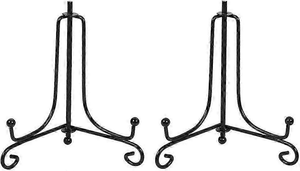 2pcs Black Iron Easel Plate Displa Holder Stand