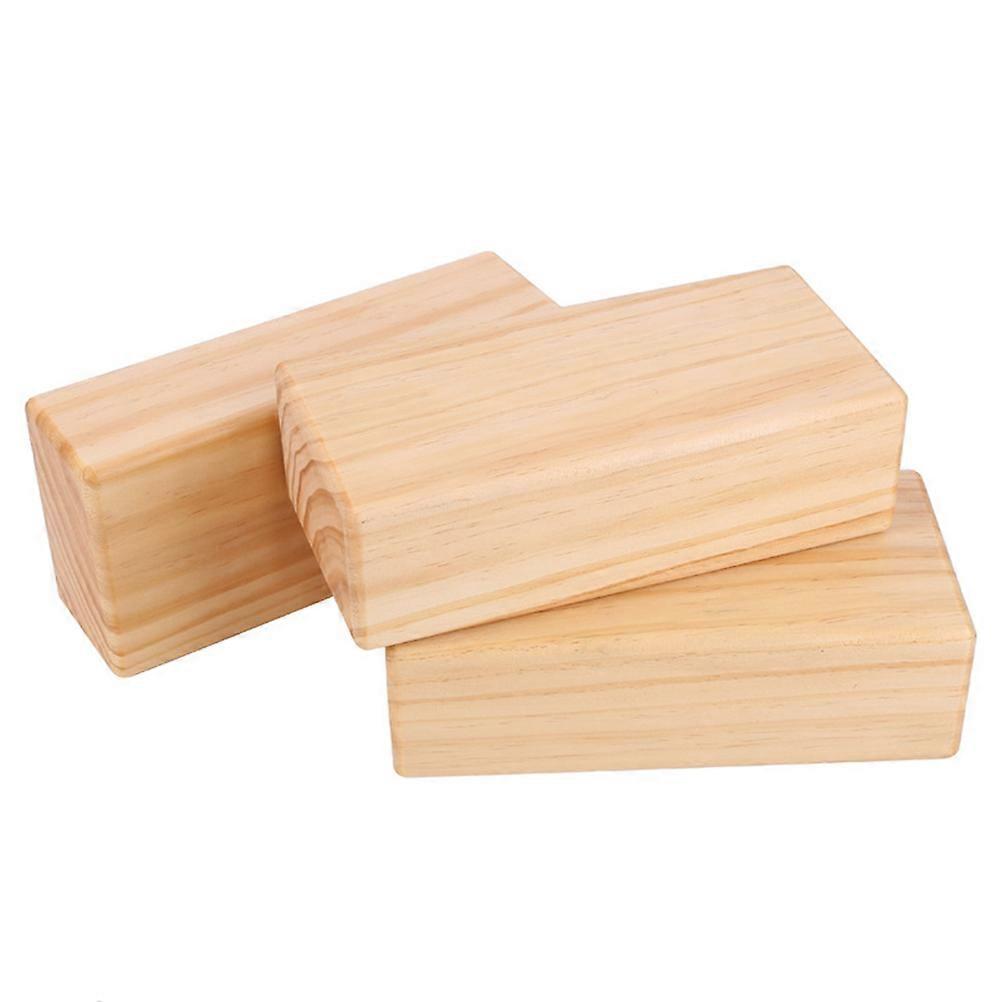 Yoga Block Solid Wood Non-Slip Durable For Dance Exercise 1Set