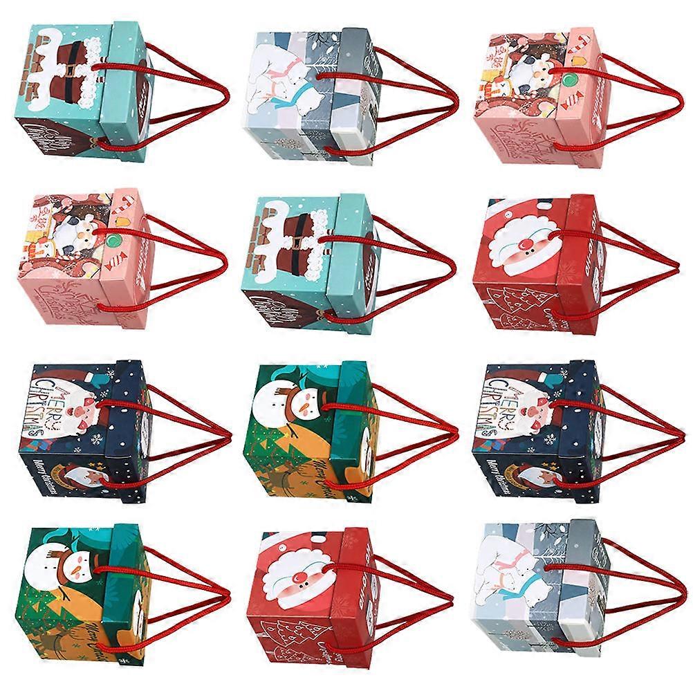Candy Box present Packaging Box Christmas Party Supplies Square Assorted Color Storage 12Pcs