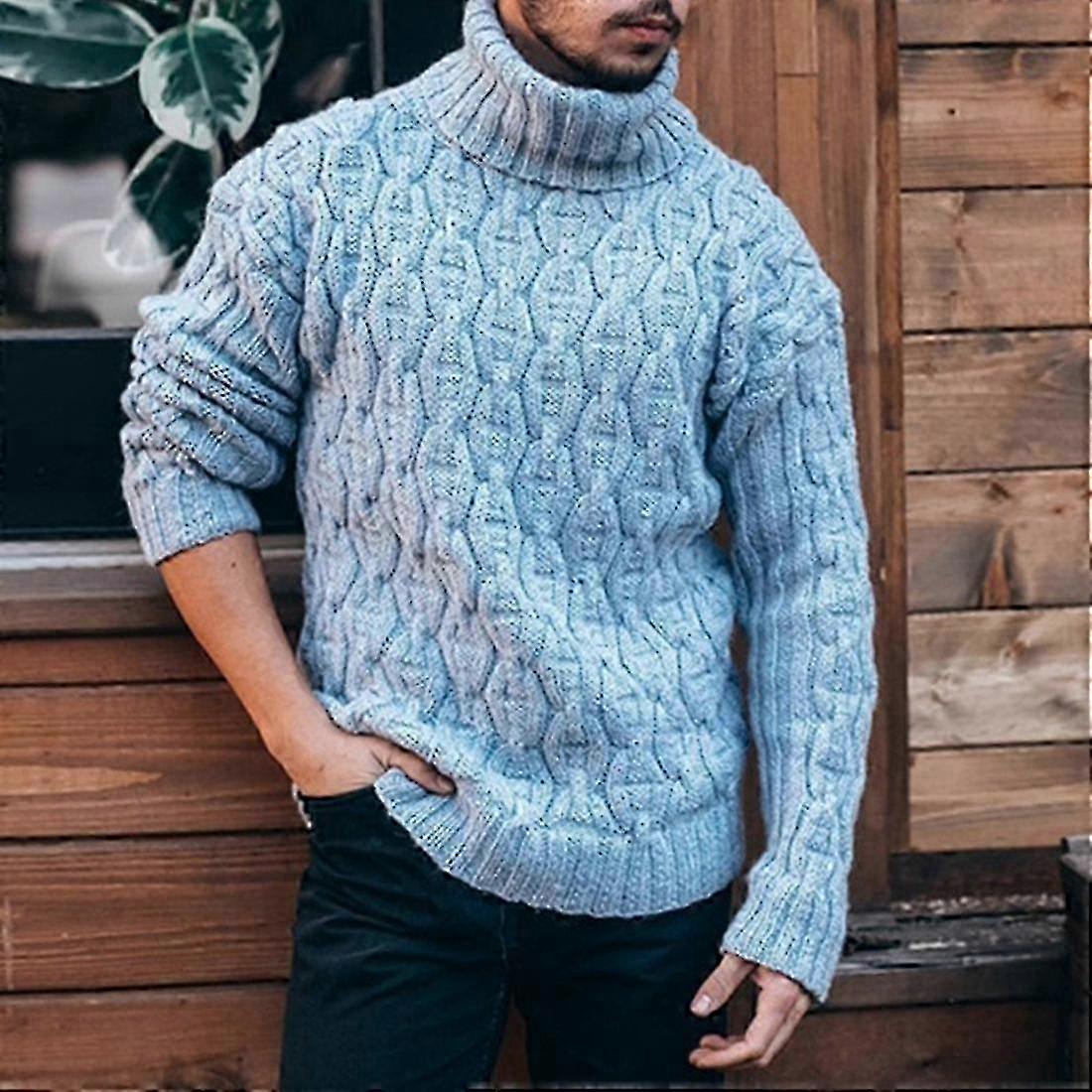 Men's Solid Color Turtleneck Sweater