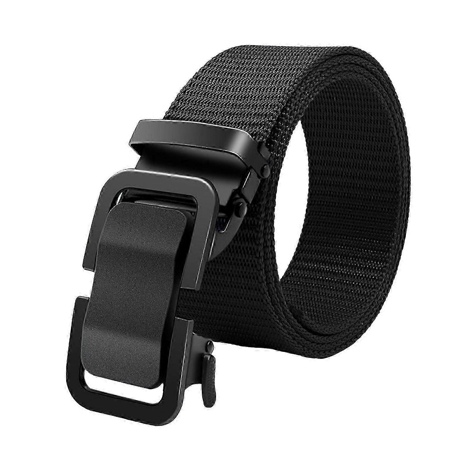 Men's Decorative High Strength Thickened Automatic Buckle Solid Color Canvas Waist Belt for Training and Anti-slip Use