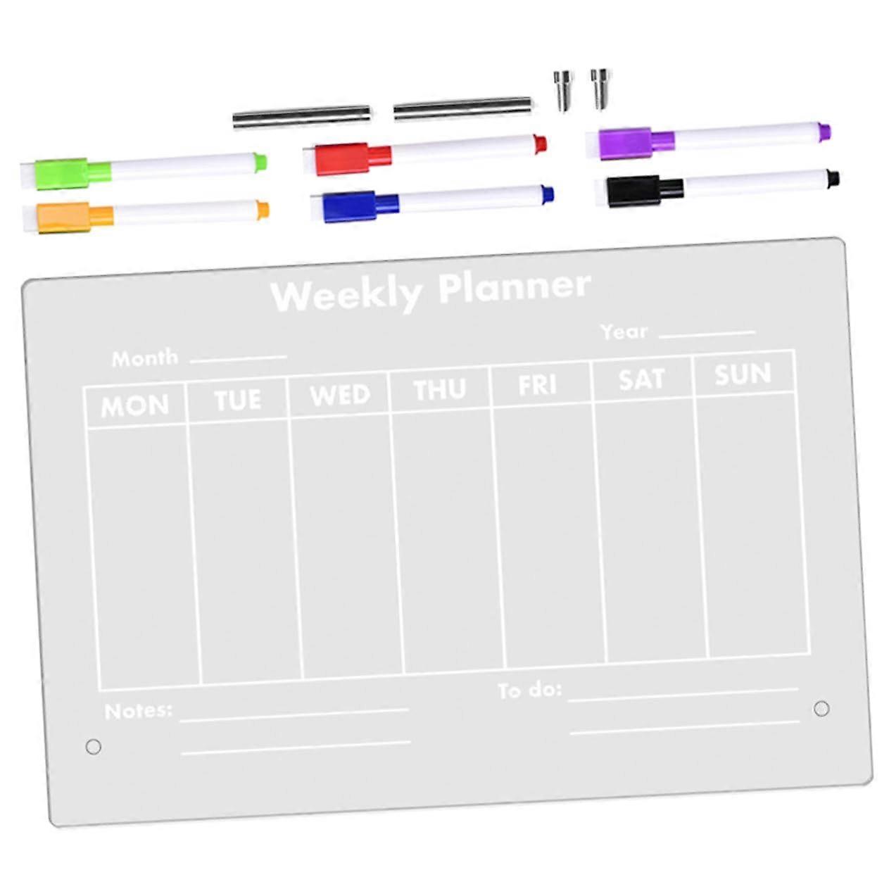 1 Piece Transparent Acrylic Note Board, Writable Erasable Memo Board for Home, School, Office