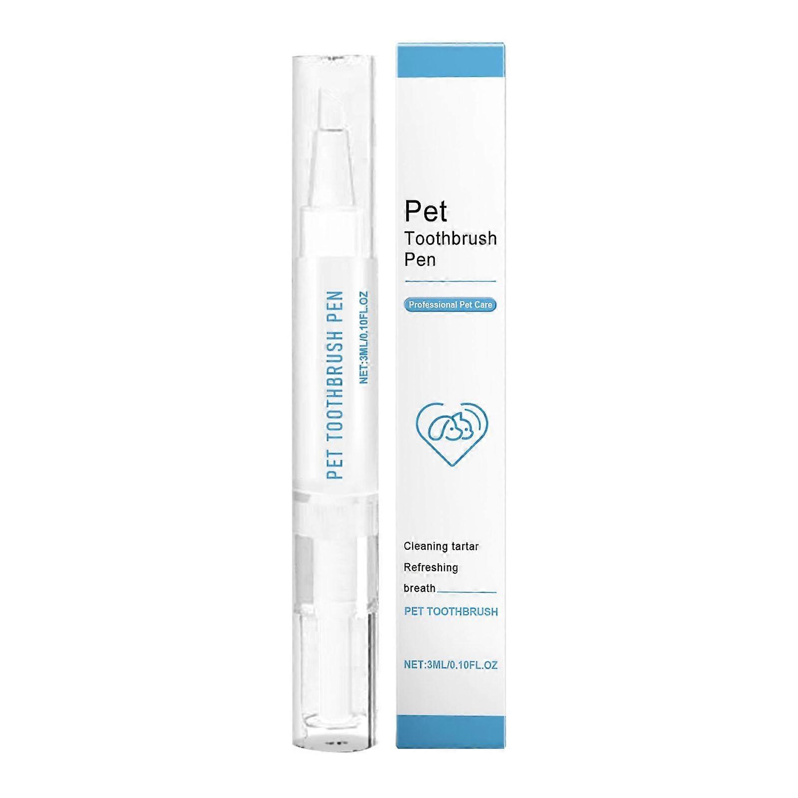 Pet Toothbrush Pen Safe Teeth Cleaning Pen Dog Toothbrushes Tip Design Ergonomic Pet Toothbrush Pen for Pet Dog Puppy Cat