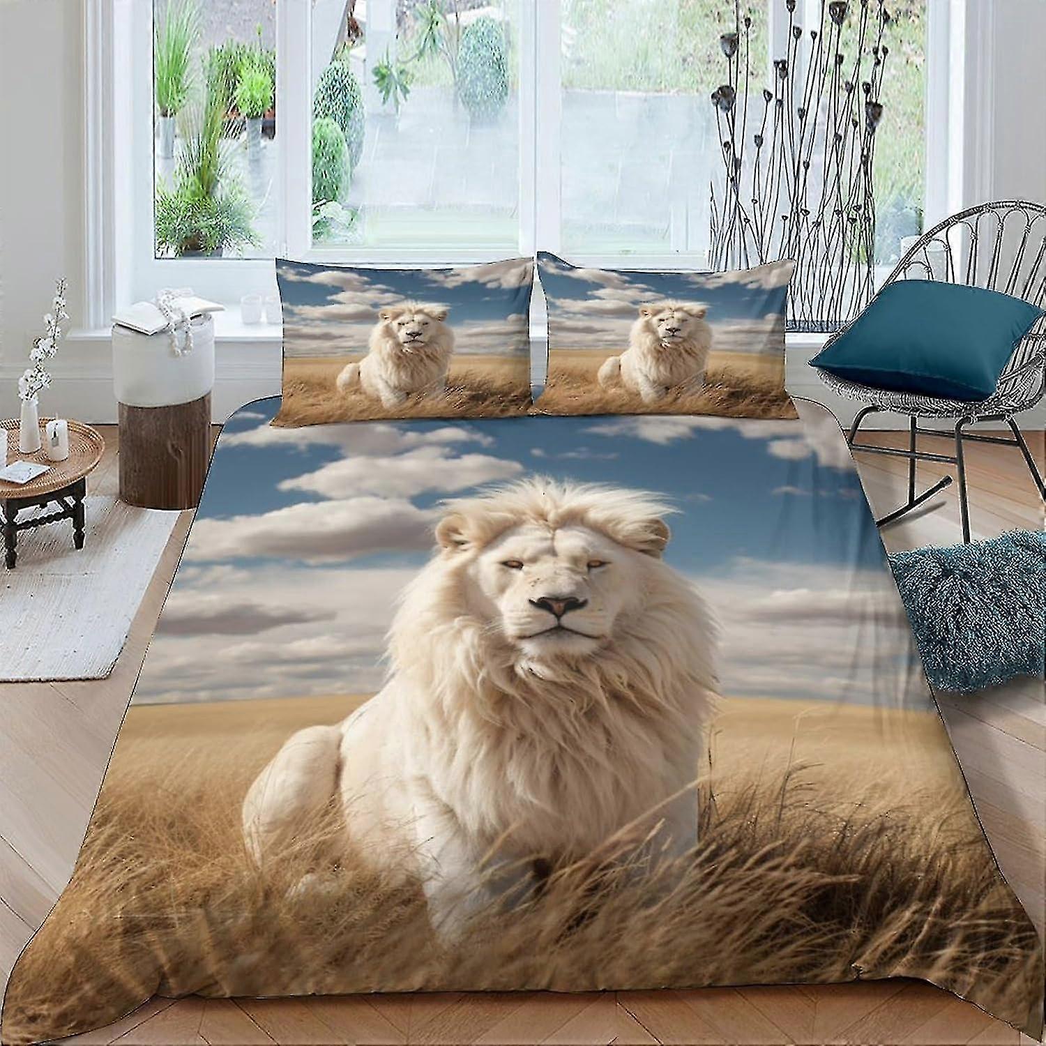 3 Piece Soft Microfiber Duvet Cover Set with 3D Print Design for Kids and Adults, Zipper Closure