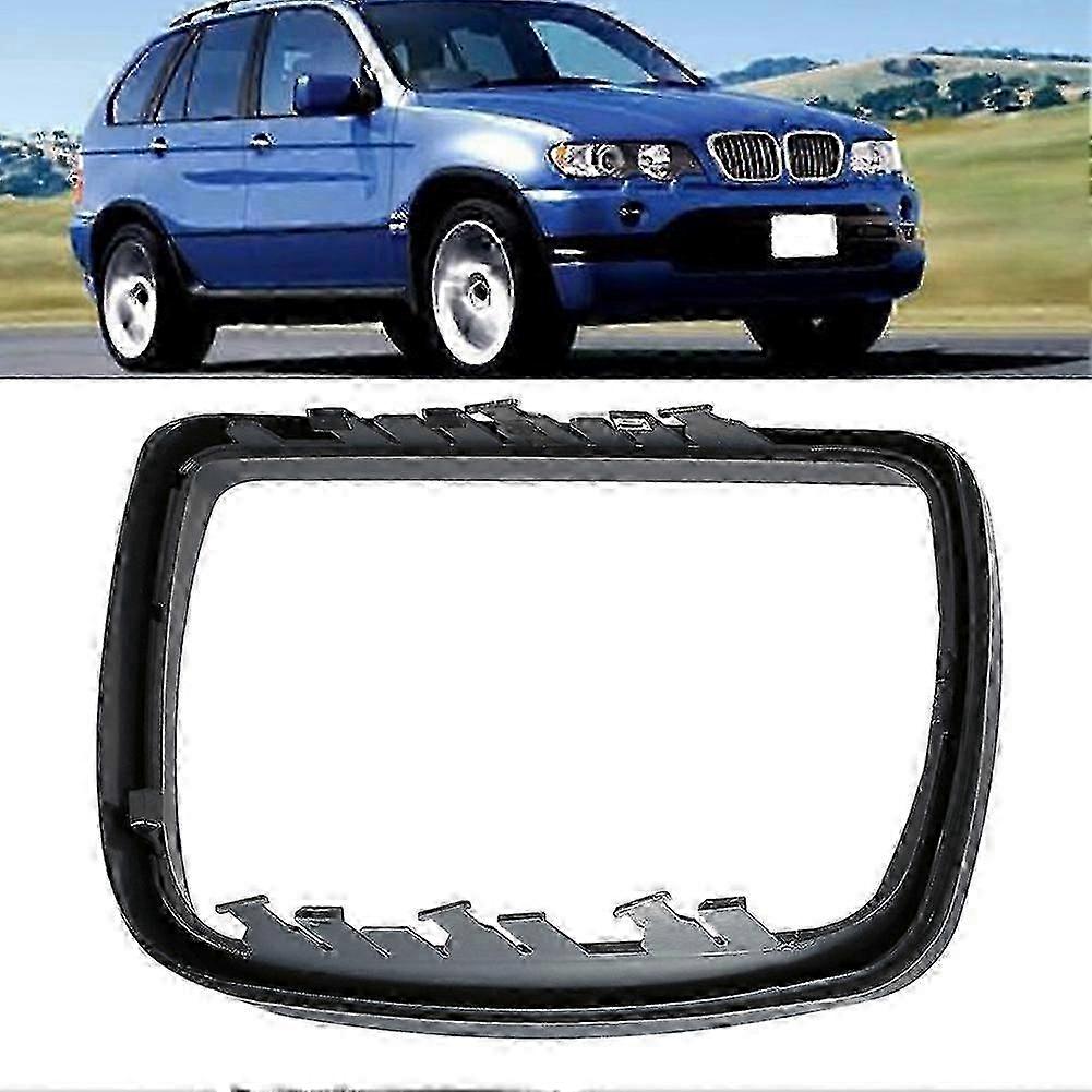 Door Mirror Frame Side Mirror Trim Ring for Compatible Brand E53 X5 3.0d 3.0i 4.4i 1999-2006 Rearview Mirror Glass Accessory