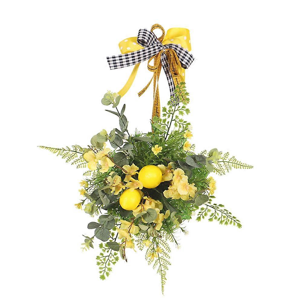 Artificial Flower Wreath Pendant – Realistic Spring Decor for Front Door, Porch, Garden, and Home – Vibrant, Non Fading Design for Events and