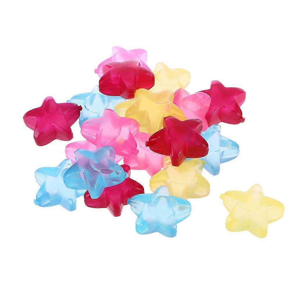 40pcs Reusable Star Shaped Ice Cubes Colorful Plastic Beverage Chillers for Drinks, Party Use, Fast Freezing, Non Diluting, Freezer Safe