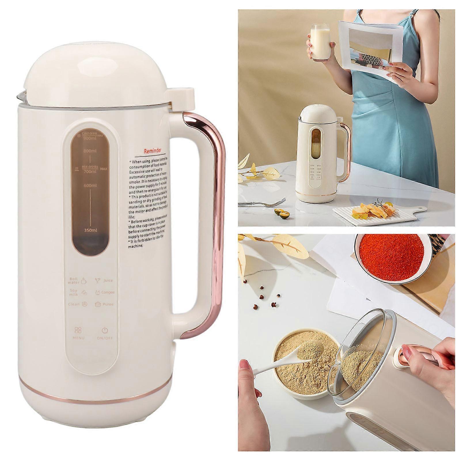 Soy Milk Maker Automatic High Speed Blender Creamy White Multifunctional Nut Milk Maker for Home Restaurant