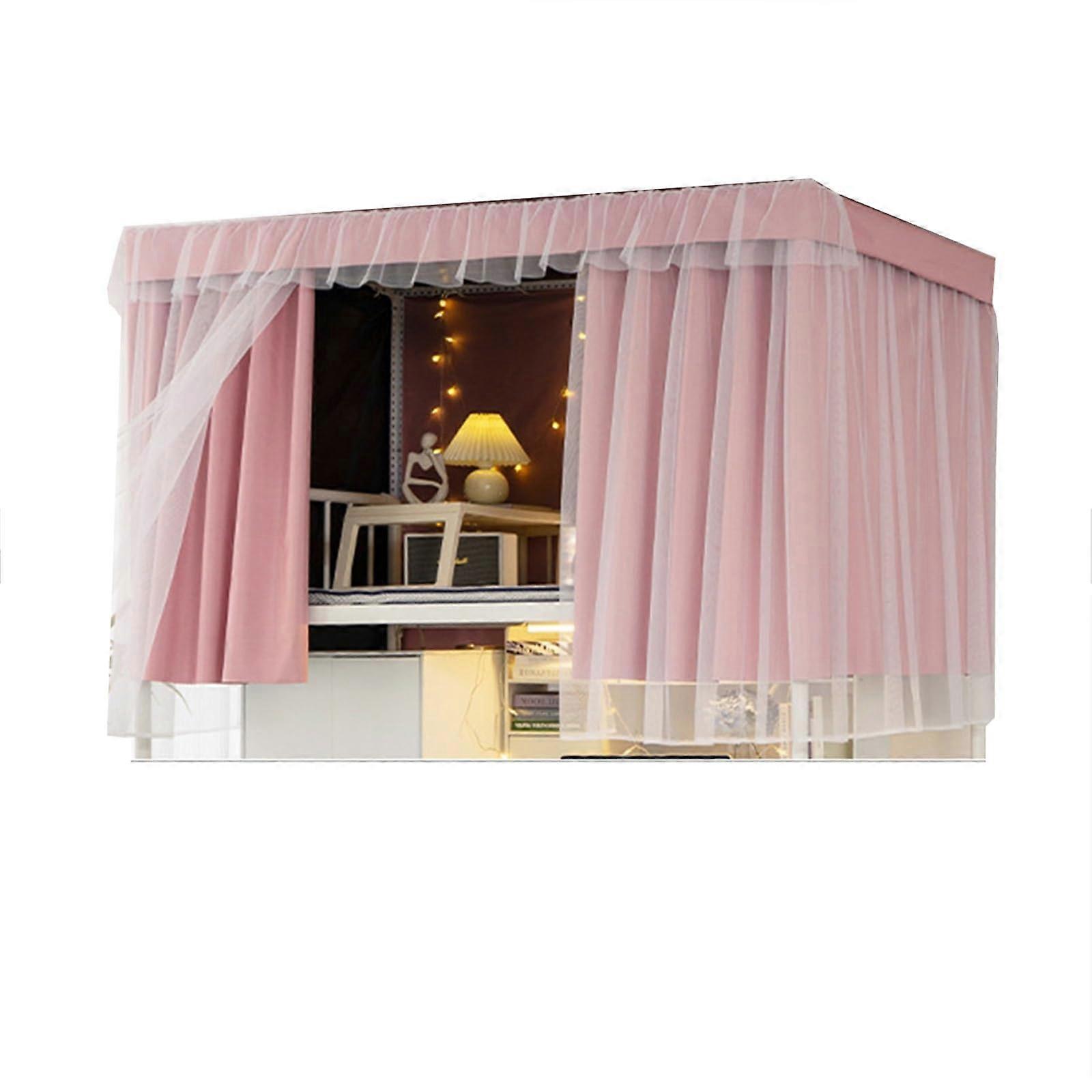Curtain Bunk Bed Thickened Polyester Blackout Privacy Screen Pink Yarn 2X