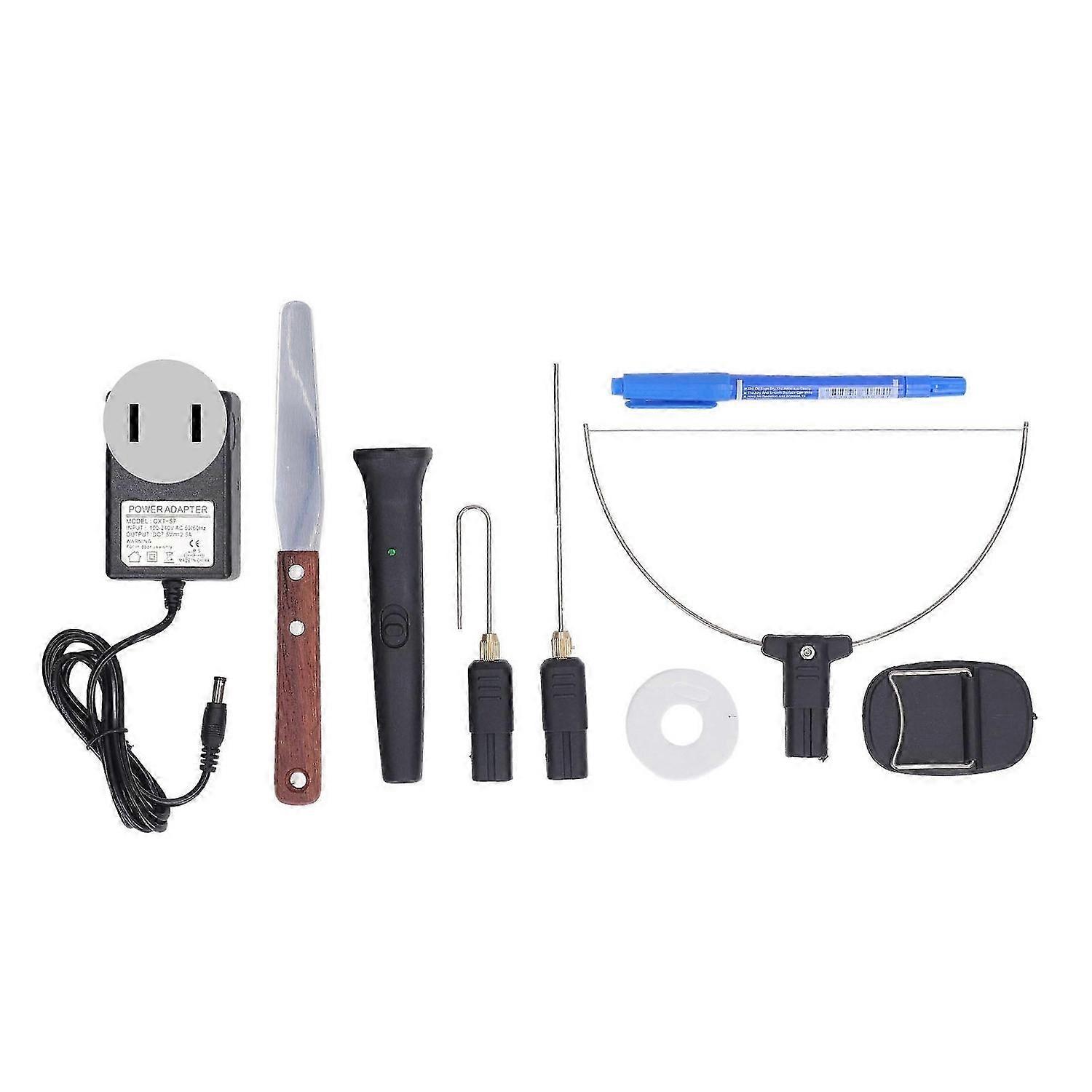 9Pcs Electric Foam Cutter Fast Heating Clean Smoothly Cutting Hot Wire Foam Cutting Pen Kit AC 100240V US Plug