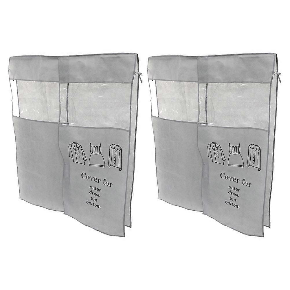Hanging Clothes Cover Non-Woven Fabric Sleek Design Modern Use For Clothes Rack 2Pack