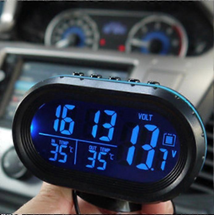 Automotive Clock Table Digital Clock Car Temperature Thermometer Luminous Clock Car Accessory