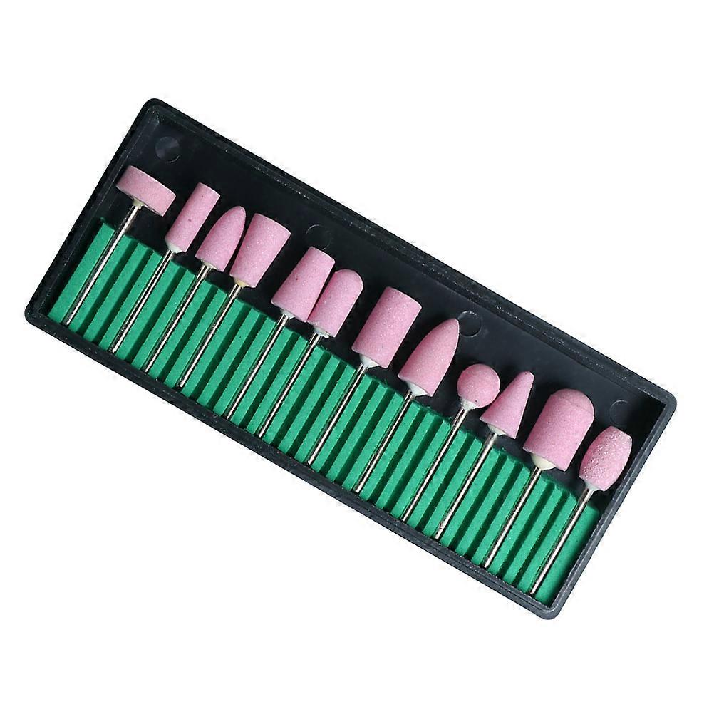 Nail Drill Bit Buffing Surface Sanding Pedicure 5.2x1cm Pink 12Pack