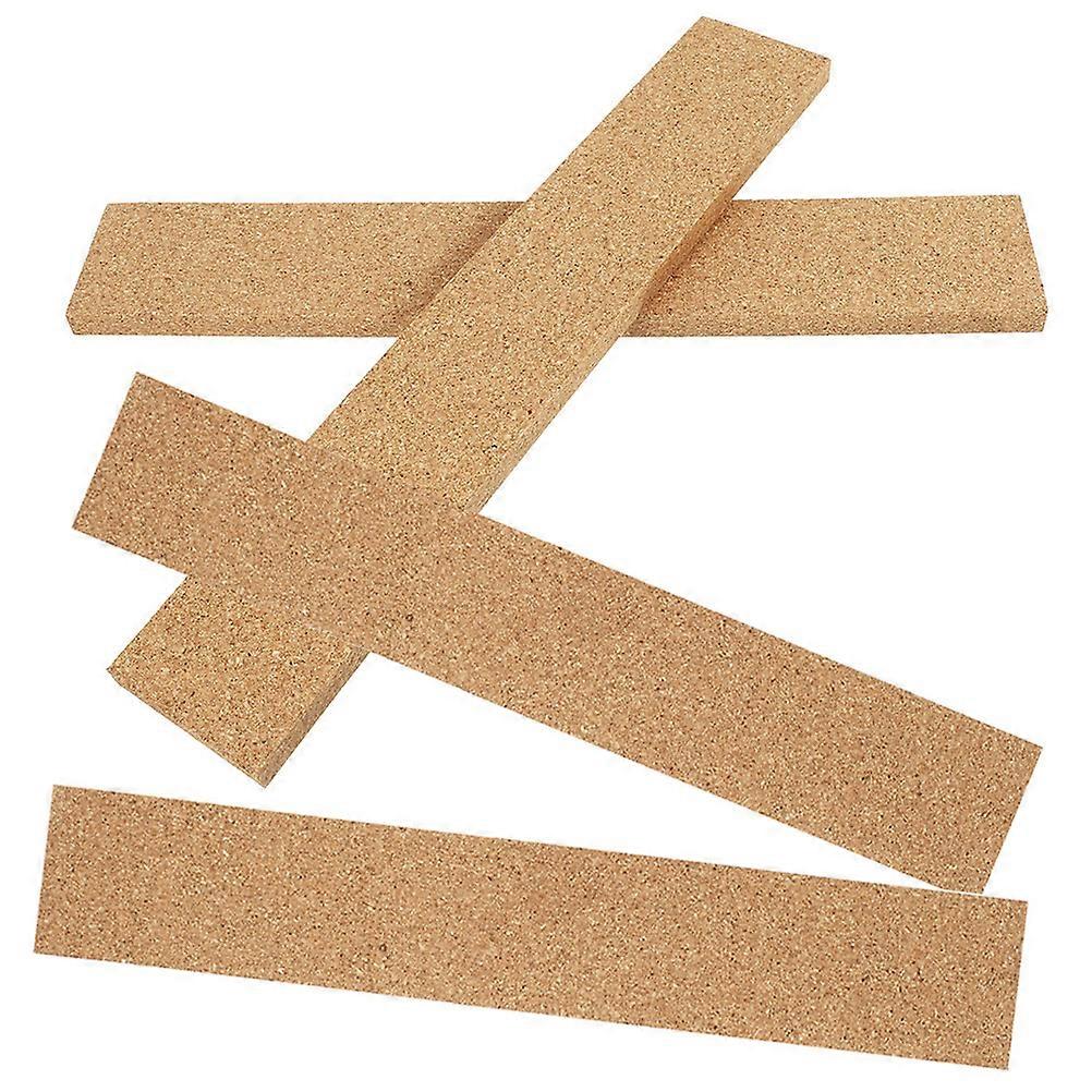 Cork Strip Memo Holder Home Decoration Brown Rectangular 4Pcs