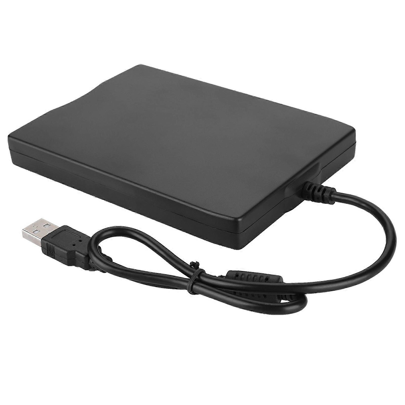1.44M Neutral USB External Portable Floppy Disk Drive Diskette FDD for General Usage Black