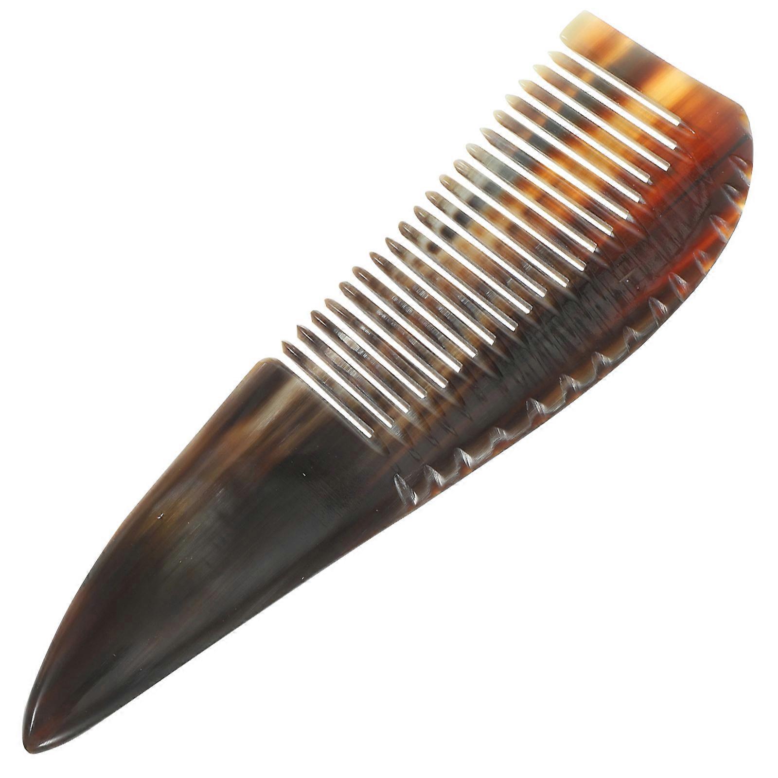 Hairdressing Comb Made Of Horns Anti Static Hair Smoothing Tool For Outdoor Use Light Yellow 1Pcs