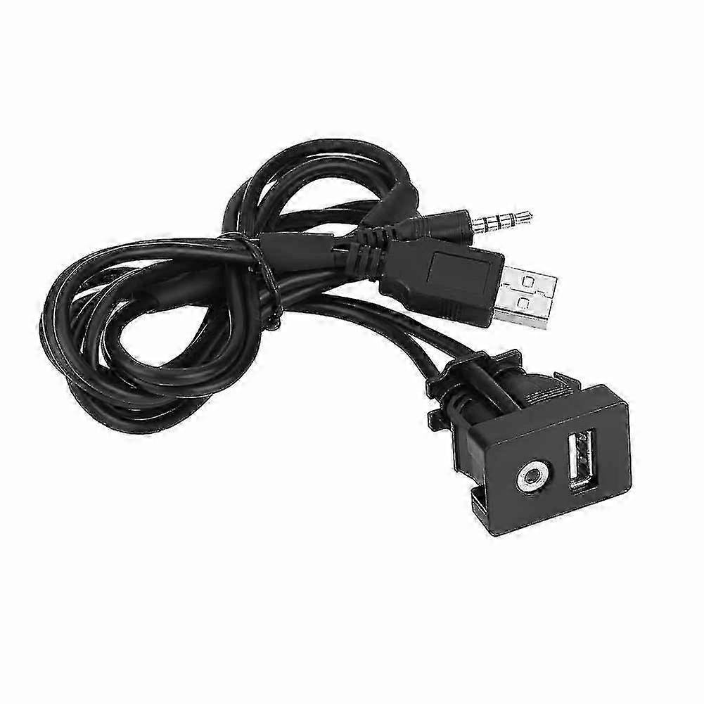 USB Socket & AUX Audio Cable for Toyota - 1 Meter Long Connection Cable Compatible with Multiple Models (C2938)