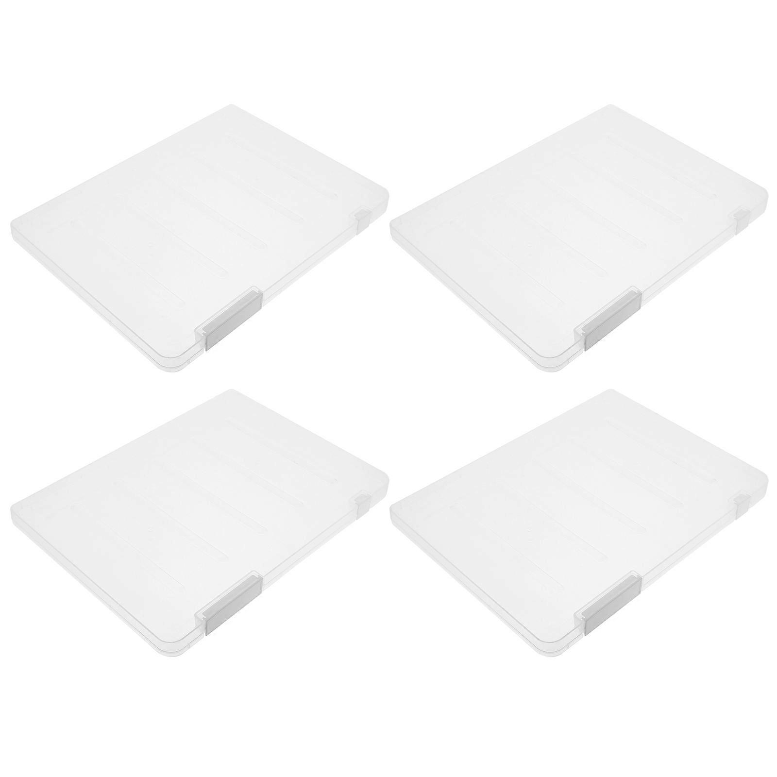 Plastic File Holder Organizer Travel Certificate Box for Documents Photos Storage – Office Supplies for Friends Family (4pcs)