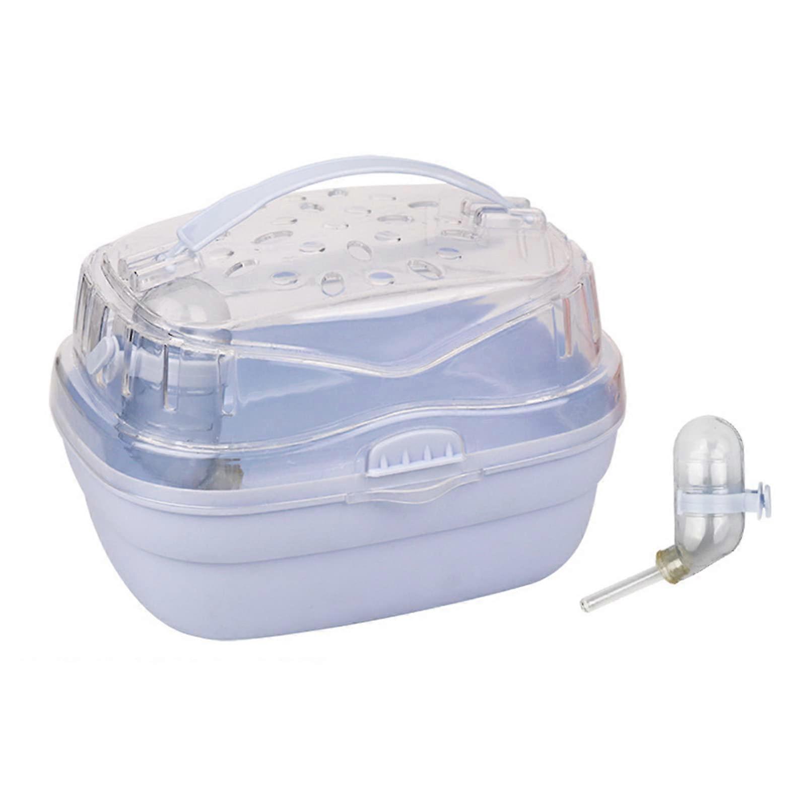 Handheld Carrier for Small Pet Ventilation Devices, Transparent Portable Carrier for Hamster Travel Case, Blue