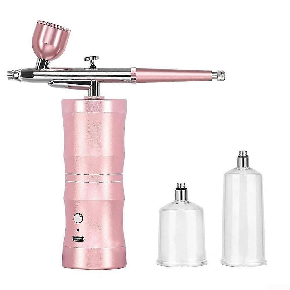 Userfriendly cordless airbrush set with adjustable settings and multiple nozzle sizes for automotive and creative applications (Pink)