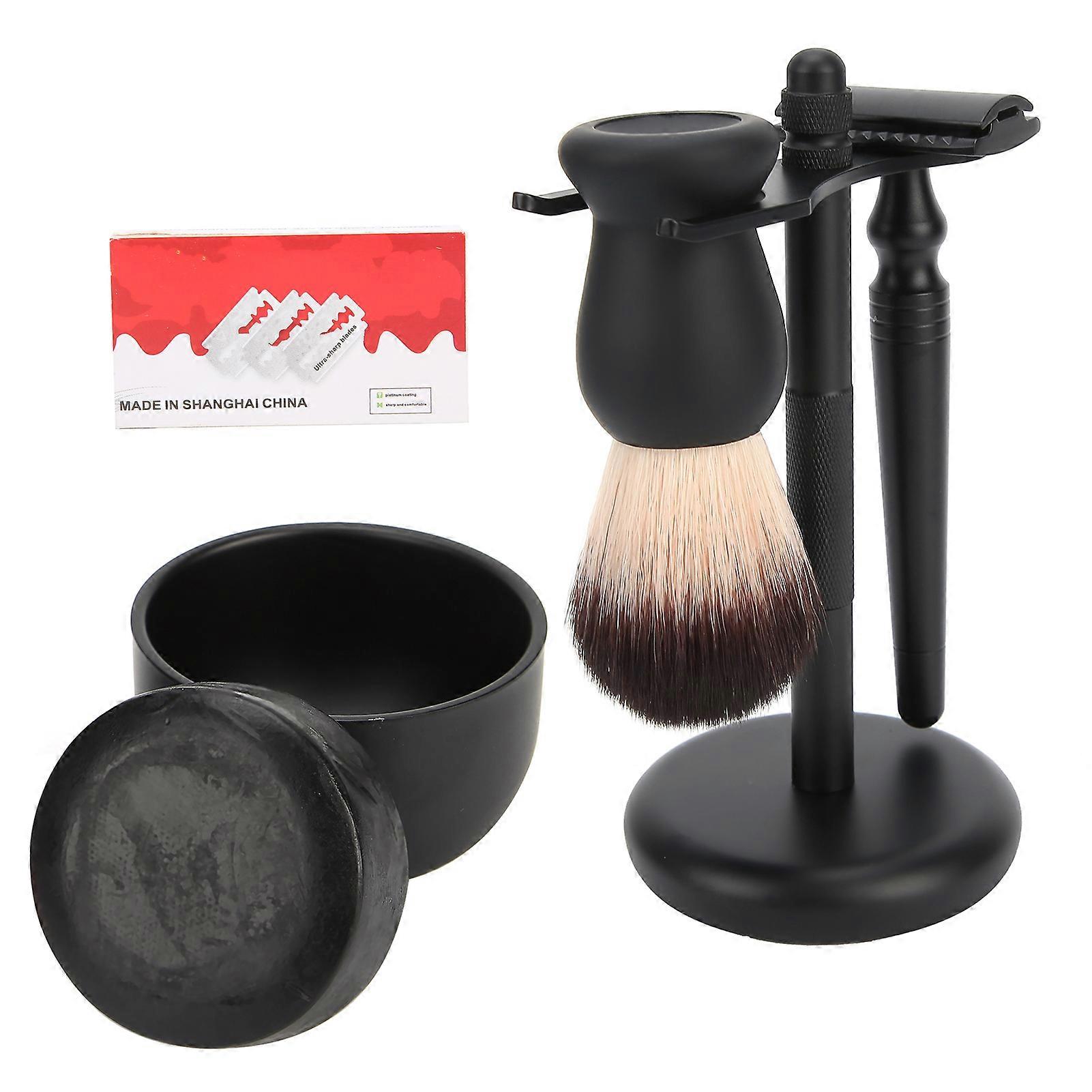 Men Manual Beard Shaving Knife Set Beard Brush Soap Replacement Beard Shaving Knife Blade Kit
