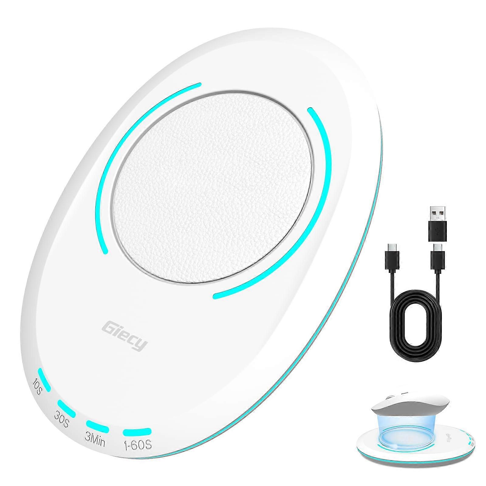 Ultra Thin Mouse Jiggler Mover Undetectable with Adjustable Interval, Mechanical Mouse Mover for Home Office (White)