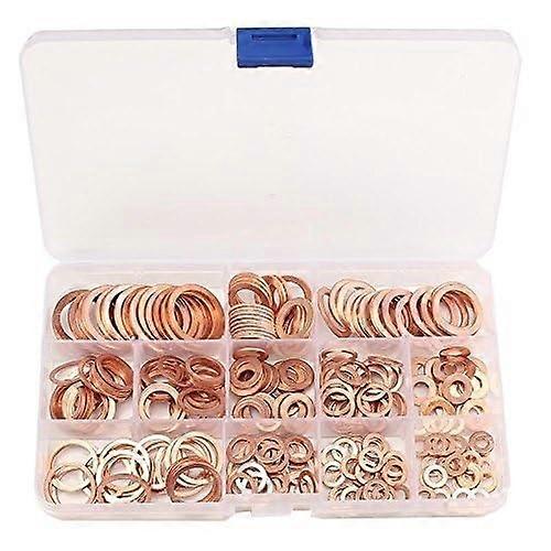 Copper Washer Gasket 400/200 Pcs Bulk Pack Solid Copper Flat Oil Drain Plug Seal Ring For Boat