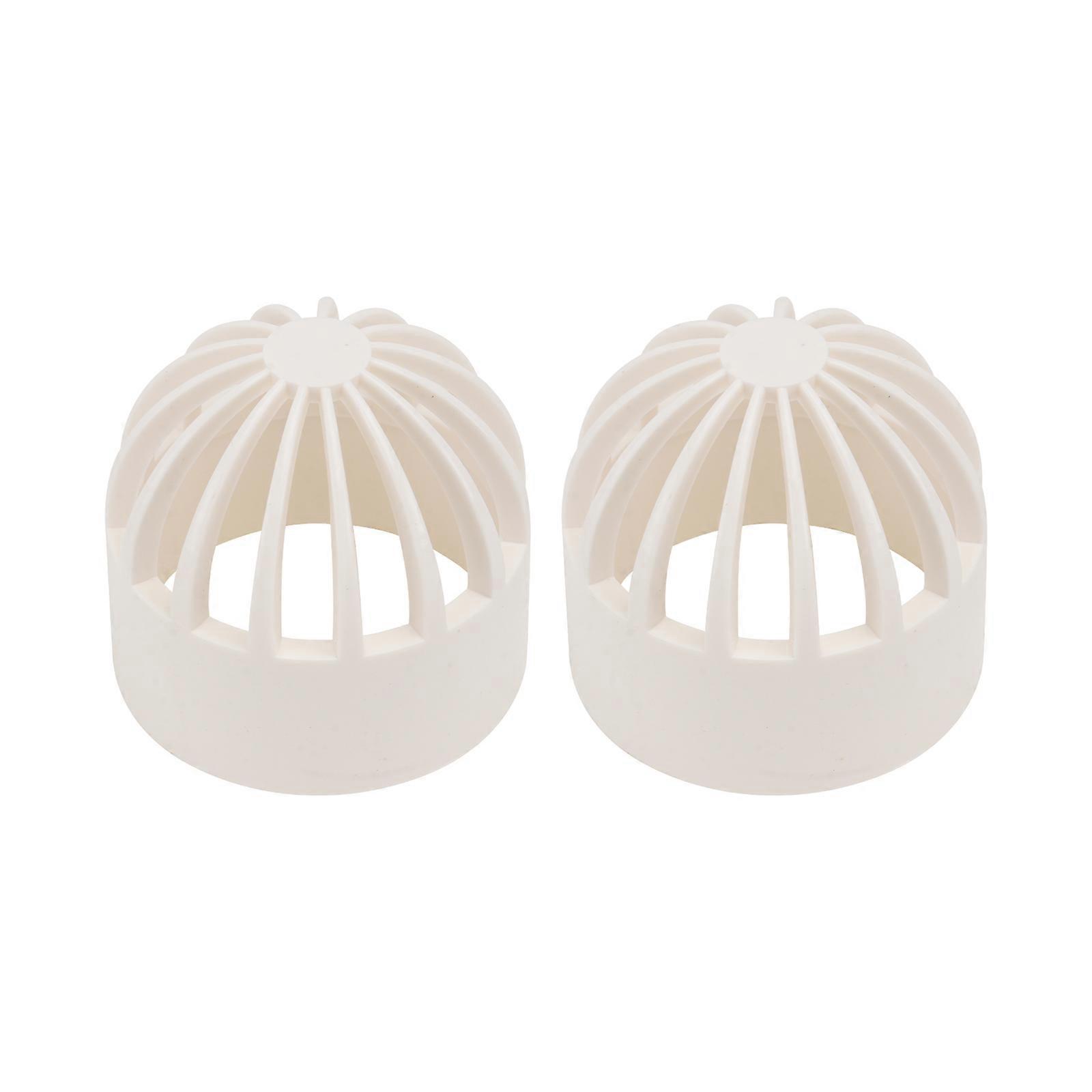 Fish Tank Permeable Net Cover for Overflow Filter 2Pcs White PVC