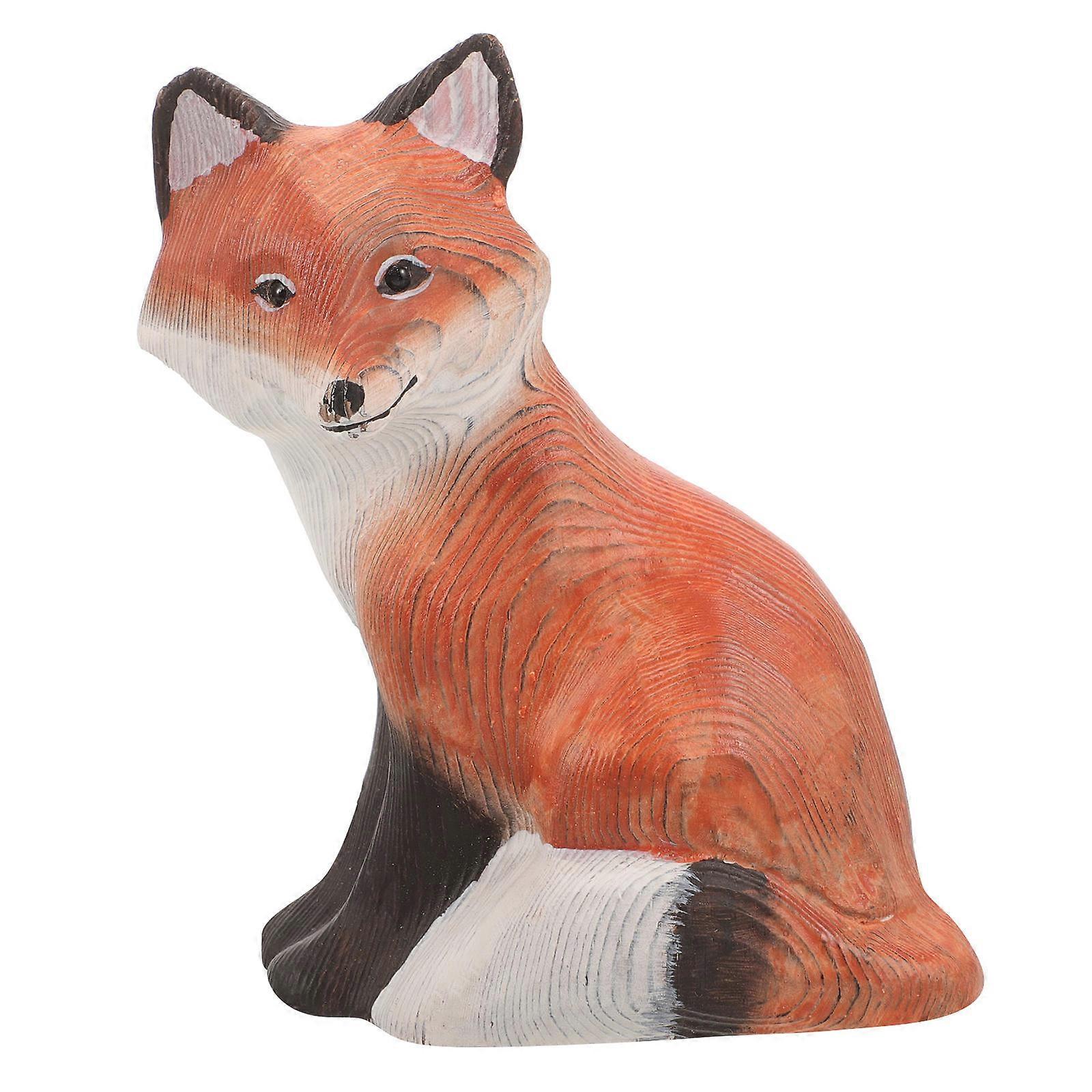 Here's a polished product description for your **Wooden Fox Statue Ornament**:

 

** Fox Statue Ornament – Handcrafted Fox Figurine for Home &